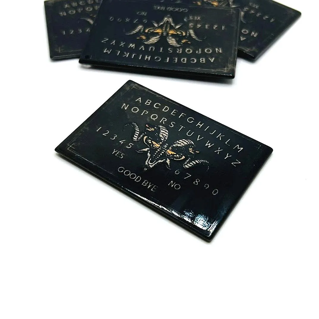 1 or 4 Pieces: Black Ram Ouija Board Pendant Charms - Double Sided