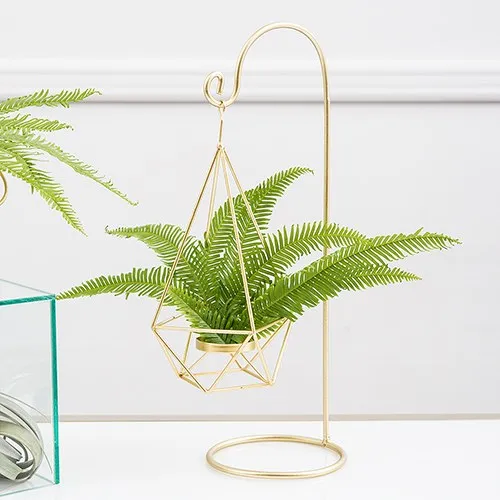 15-Inch Gold Geometric Hanging Tealight Holder (Pack of 2)