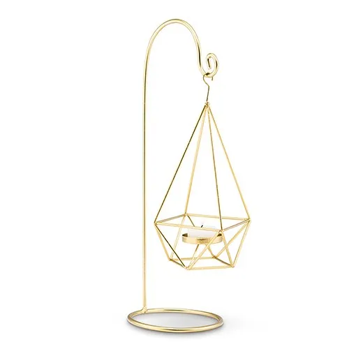 15-Inch Gold Geometric Hanging Tealight Holder (Pack of 2)