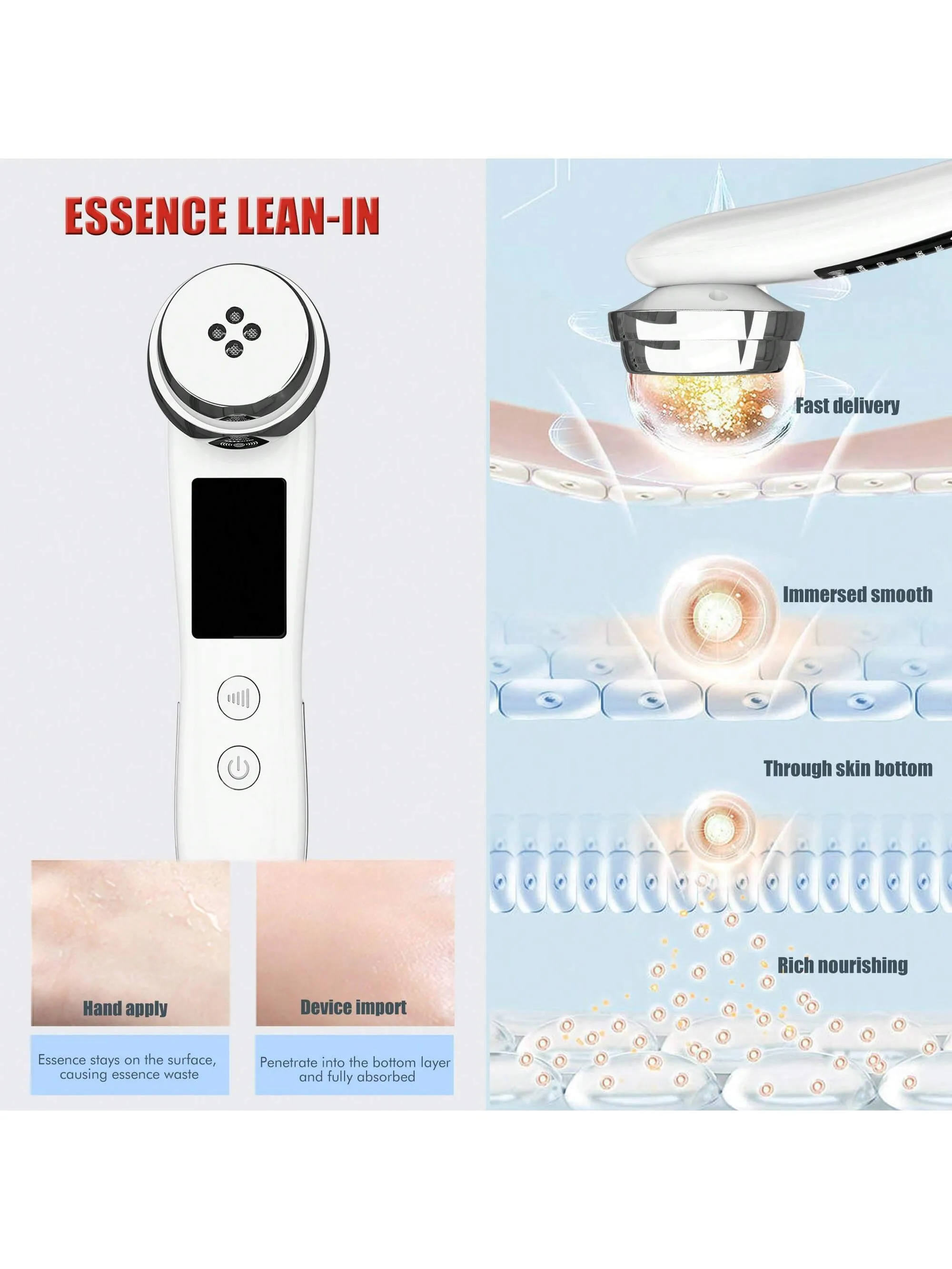 1pc Rechargeable Face Multi-Functional Beauty  Massagers Devices Electric Muscle Stimulation Import Essence 5 Modes 3 Intensity Gears  Skin Care Massage For Home Use