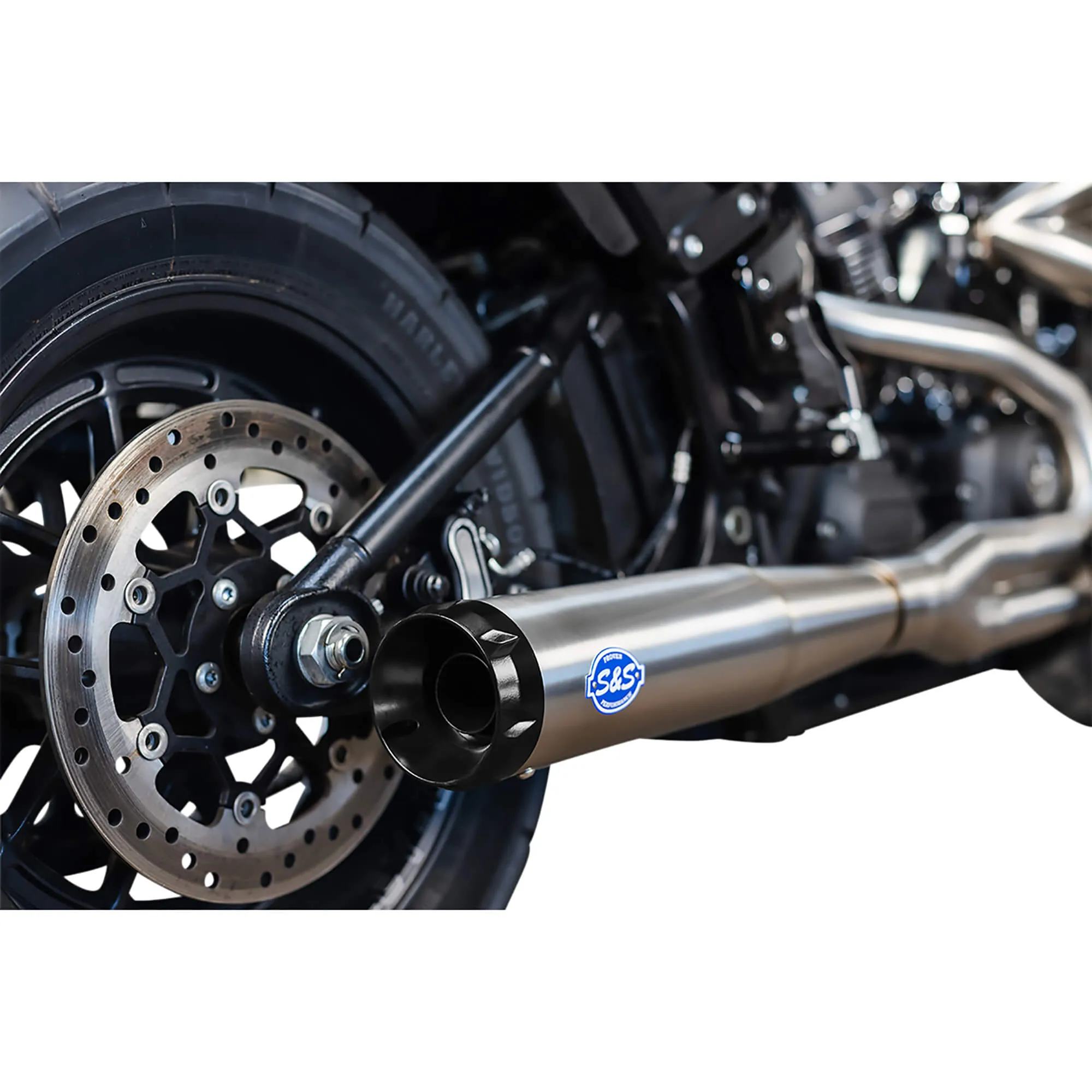 2 Into 1 Superstreeet Exhaust - Brushed Stainless - 2018-2022 Harley-Davidson FXBB/FXLR/FLSL/FXFB/FLDE/FLSB/FLHC/FXST
