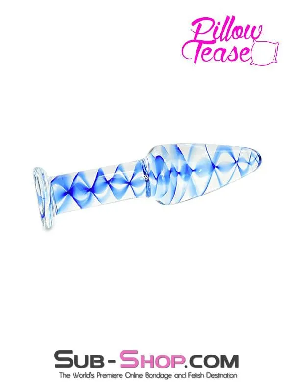2449M      Blue Streak Classic Glass Anal Plug
