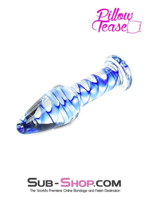 2449M      Blue Streak Classic Glass Anal Plug