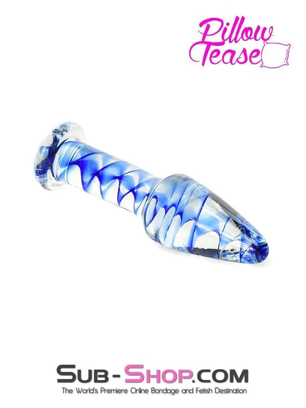 2449M      Blue Streak Classic Glass Anal Plug