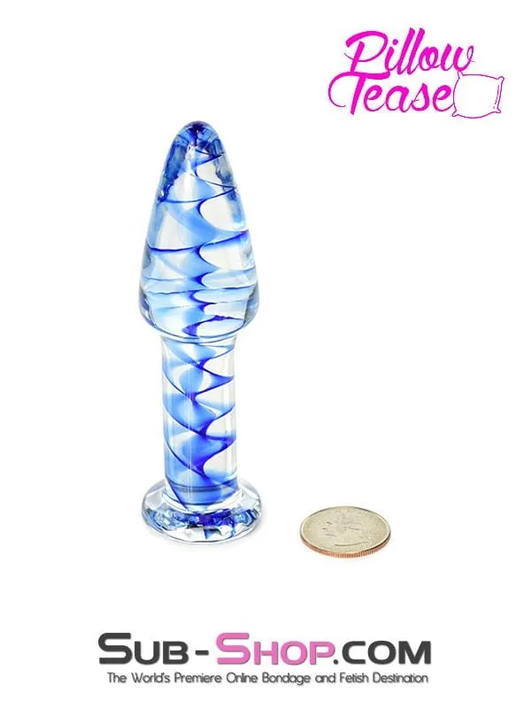 2449M      Blue Streak Classic Glass Anal Plug