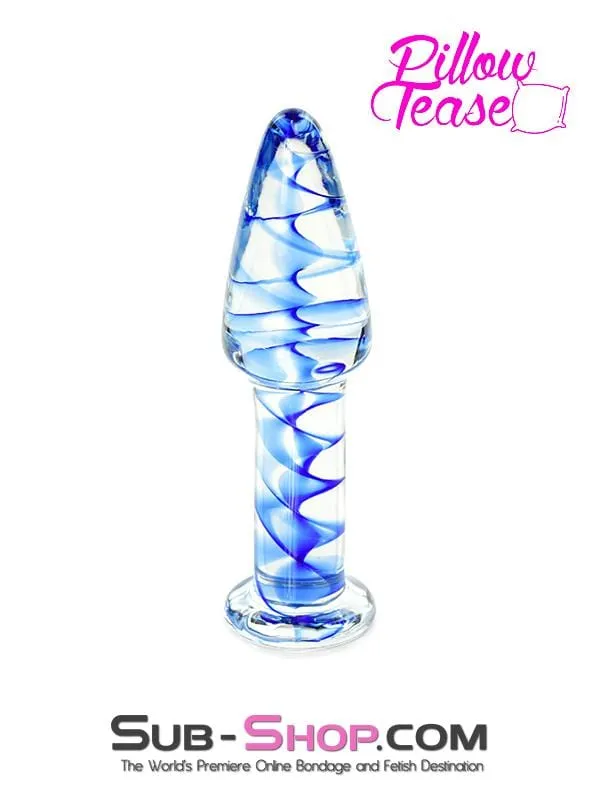 2449M      Blue Streak Classic Glass Anal Plug