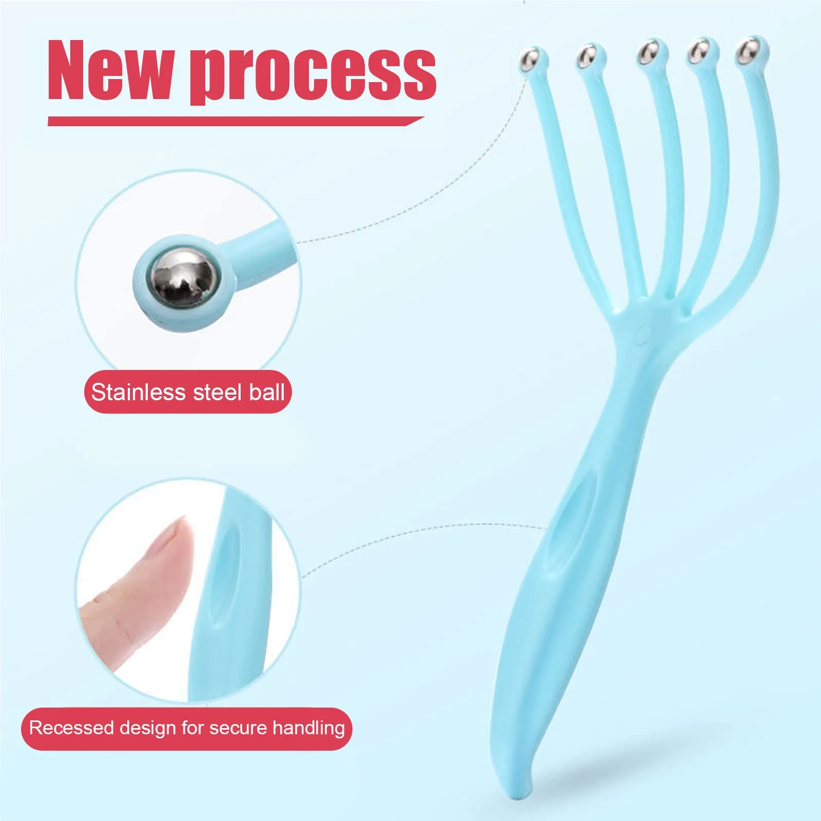 2Pcs Scalp Massager SPA Head Massager Claws Head Massager Scalp Muscle Relaxation Promote Blood Circulation Office Decompression for Deep Relax Head and Relieve Stress(Pink&Blue)