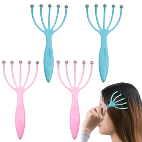 2Pcs Scalp Massager SPA Head Massager Claws Head Massager Scalp Muscle Relaxation Promote Blood Circulation Office Decompression for Deep Relax Head and Relieve Stress(Pink&Blue)