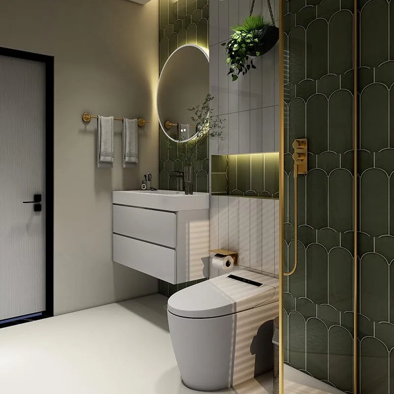 30'' White Wall-Mounted Bathroom Vanity Unit
