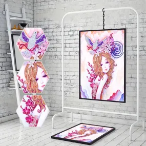5D DIY  Special-Shaped Diamond-Beauty Flower Fairy Bird 30*40cm