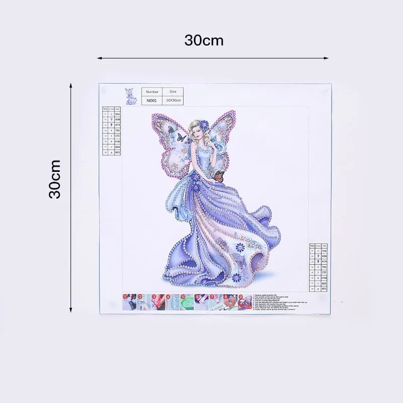 5D DIY  Special-Shaped Diamond-Butterfly fairy beauty 30*30cm