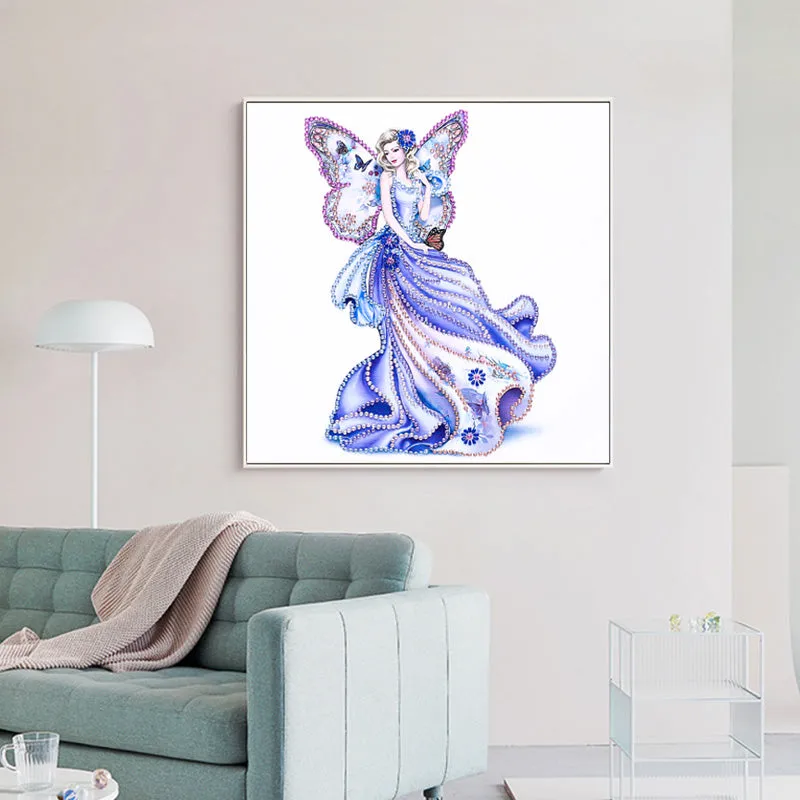 5D DIY  Special-Shaped Diamond-Butterfly fairy beauty 30*30cm