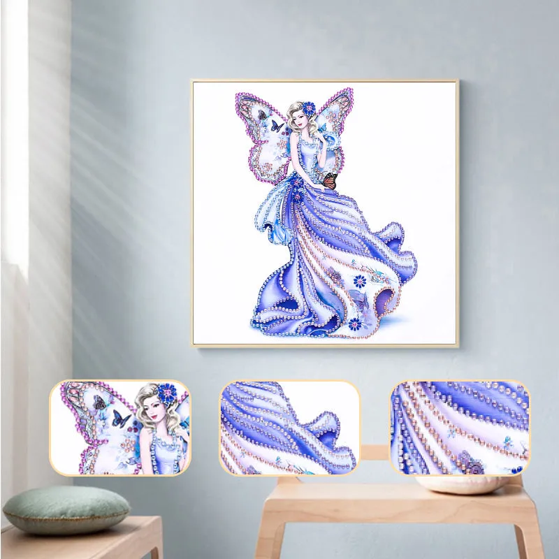 5D DIY  Special-Shaped Diamond-Butterfly fairy beauty 30*30cm