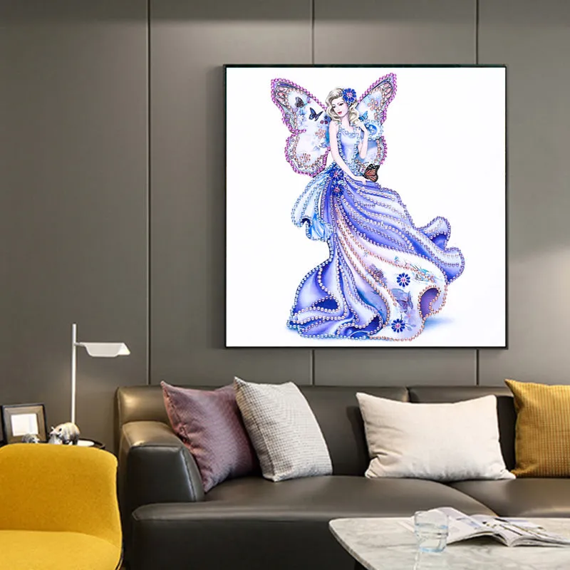 5D DIY  Special-Shaped Diamond-Butterfly fairy beauty 30*30cm