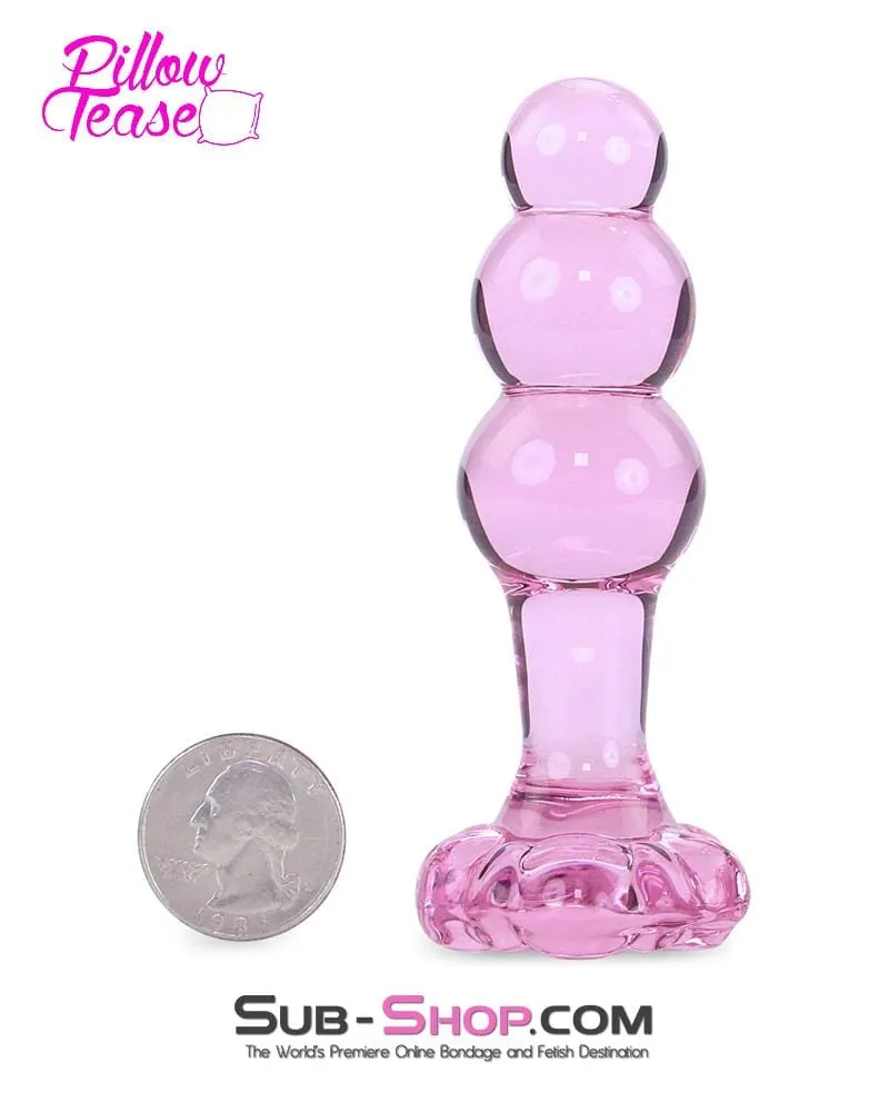 7036E      Pink Glass Flower Anal Plug - LAST CHANCE - Final Closeout!