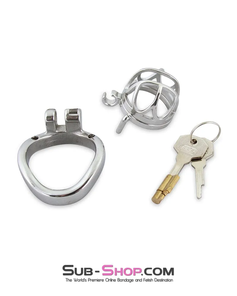 7812M      The Brig Small Steel Cock Cage Chastity with Small Cock Ring