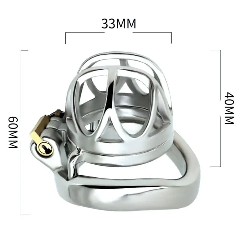 7812M      The Brig Small Steel Cock Cage Chastity with Small Cock Ring