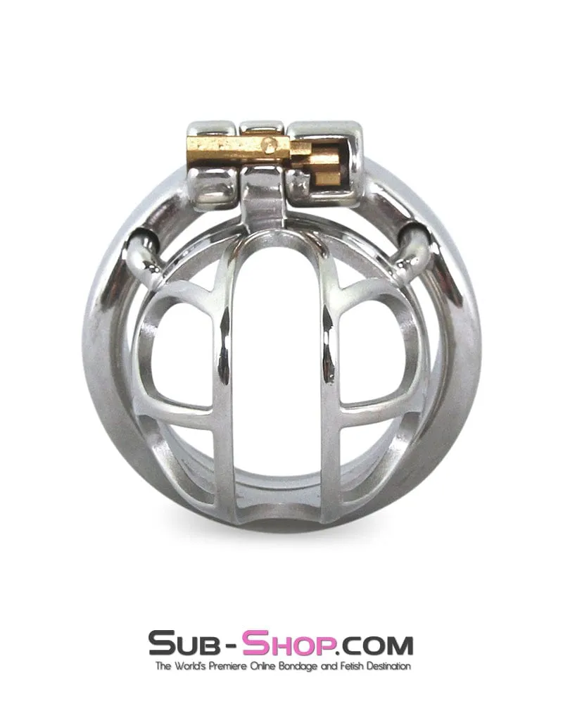 7812M      The Brig Small Steel Cock Cage Chastity with Small Cock Ring
