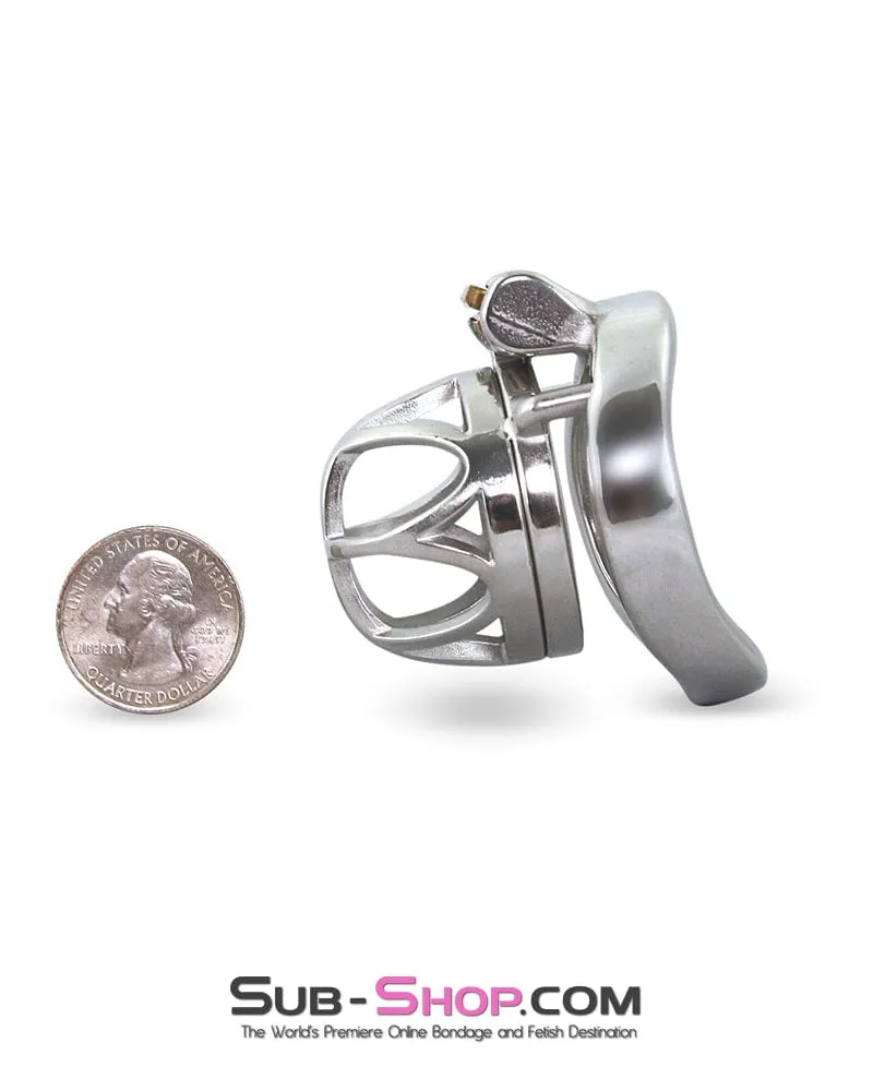 7812M      The Brig Small Steel Cock Cage Chastity with Small Cock Ring