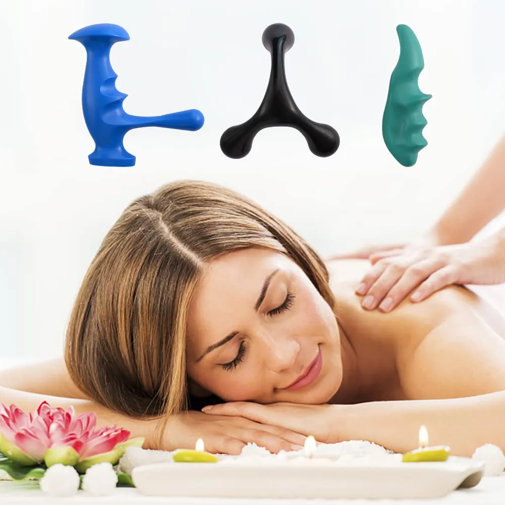 Abnaok Manual Trigger Point Massage Tool and Thumb Saver for Full Body Deep Tissue Massage, with 3-Legged Massage Knobs, Stress Relief