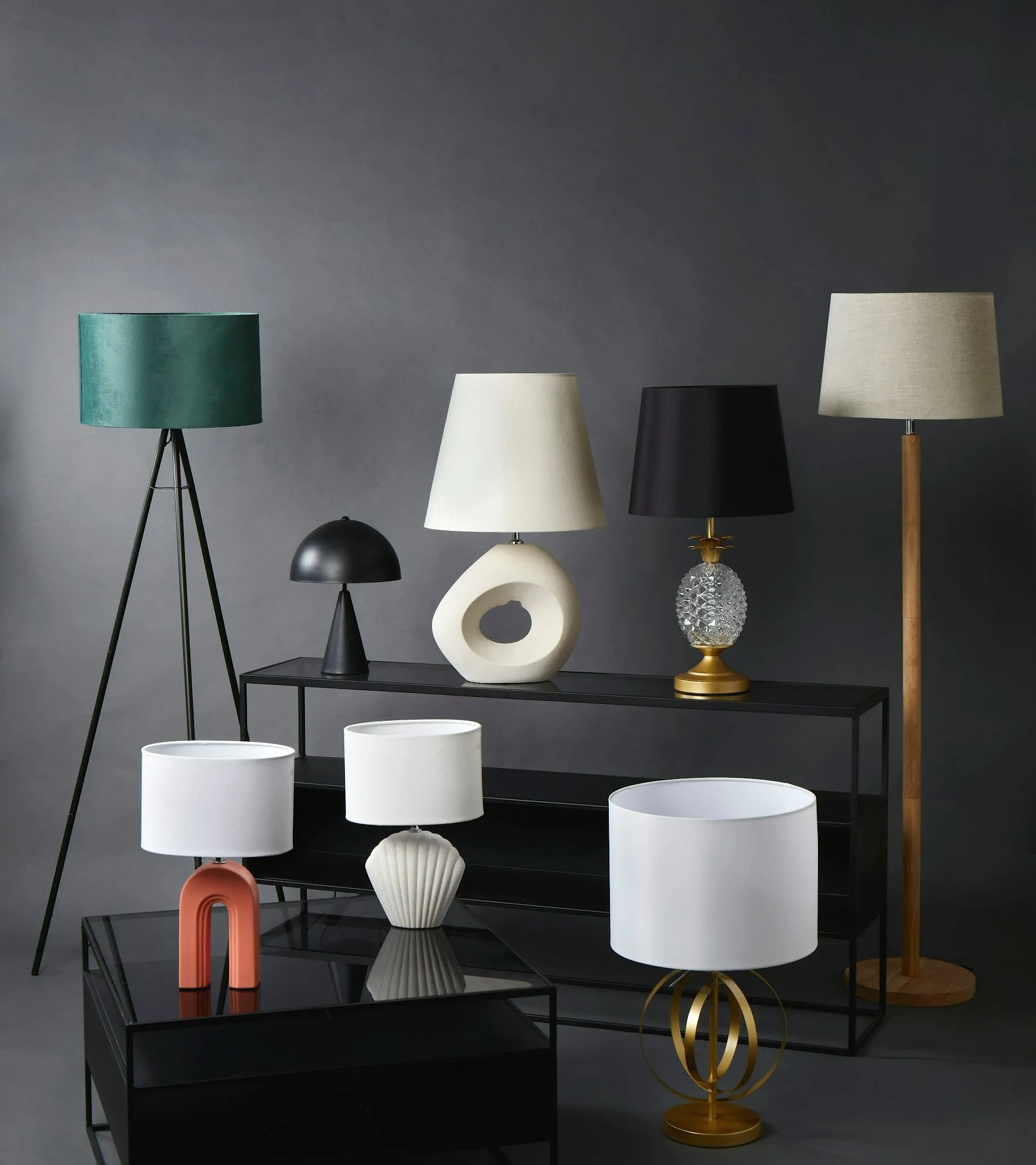 Amalfi Seashell Table Lamp White Speckle 24.5x15x36cm