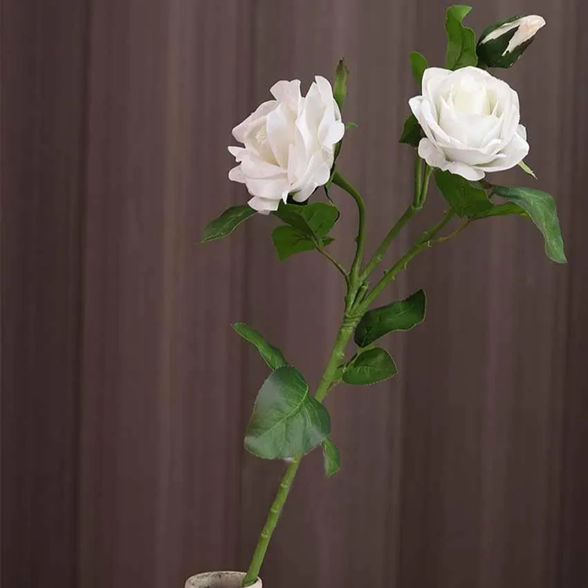 Andrea Silicone Rose Artificial Flower | Vase Not Included
