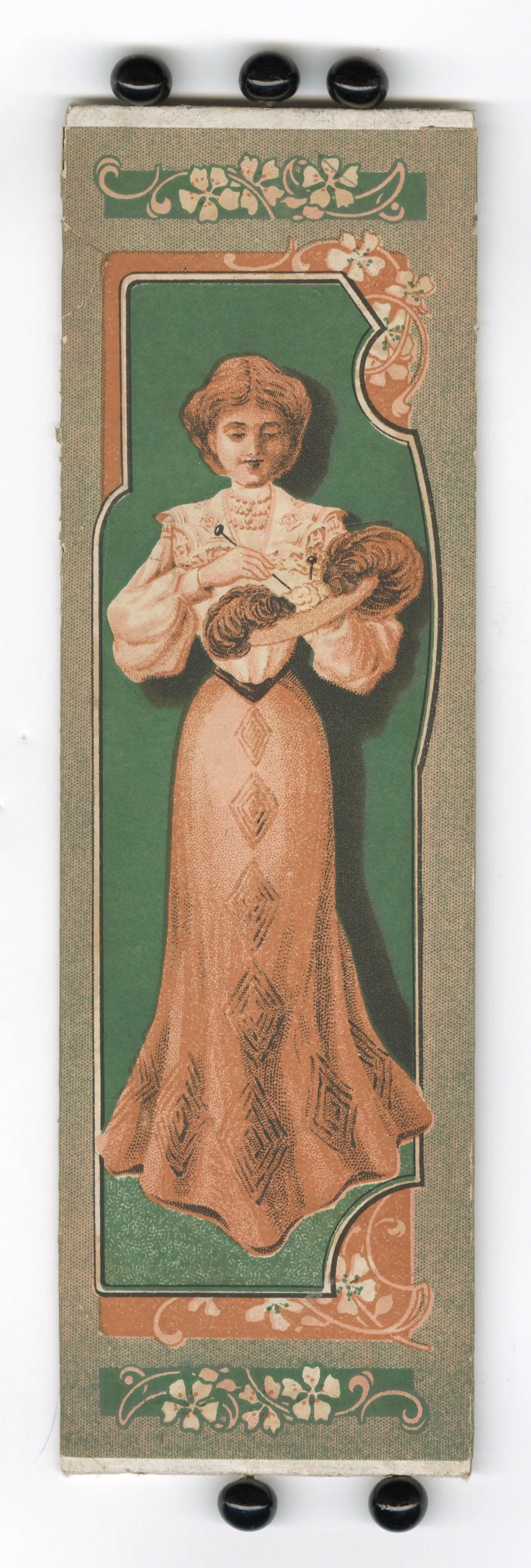 Antique 1900's ELITE TOILET PIN TABLET, Edwardian Glass Hat Pins, Vintage Fashion