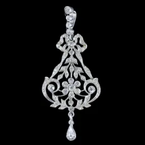Antique Victorian Floral Paste Stone Pendant Silver Circa 1900