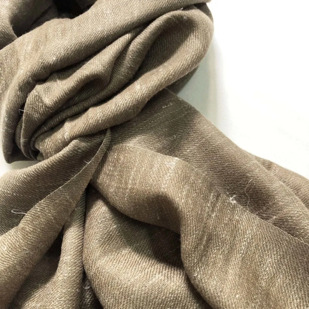 Birch Coloured Wool and Linen Stole