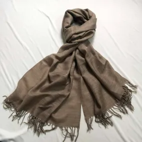 Birch Coloured Wool and Linen Stole