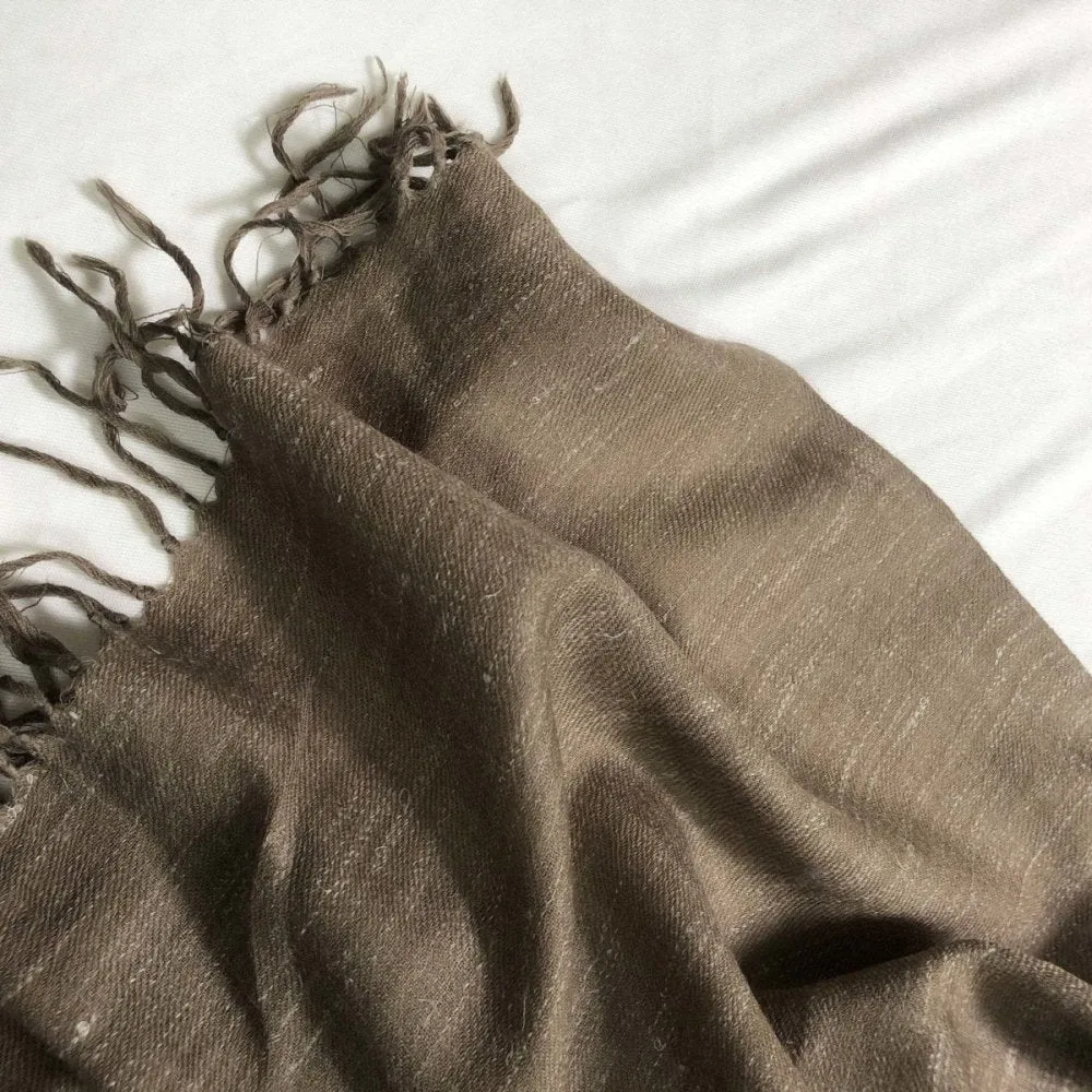 Birch Coloured Wool and Linen Stole