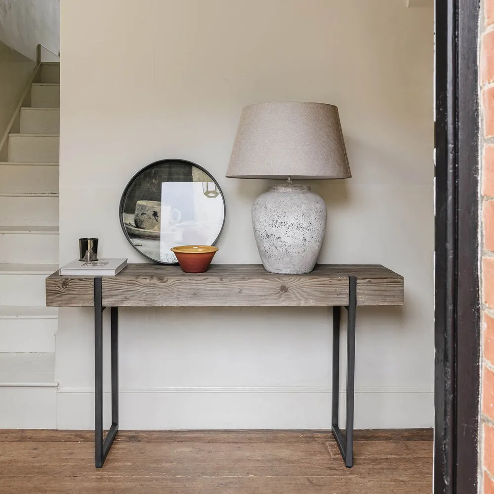 Birkdale Large Stone Lamp  with Natural Shade