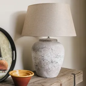 Birkdale Large Stone Lamp  with Natural Shade