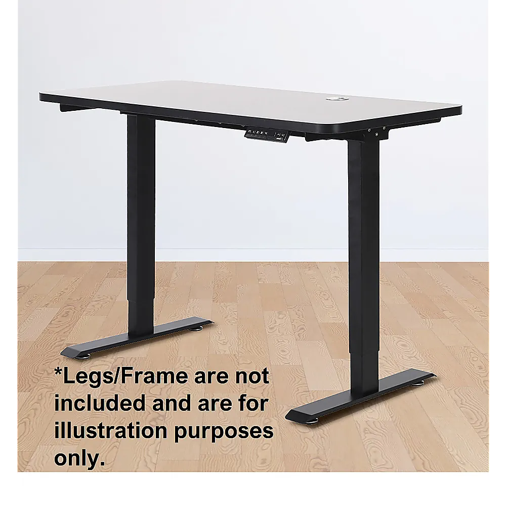 Black 120x60cm Desk Table Top, Cable Hole, Rounded Corners
