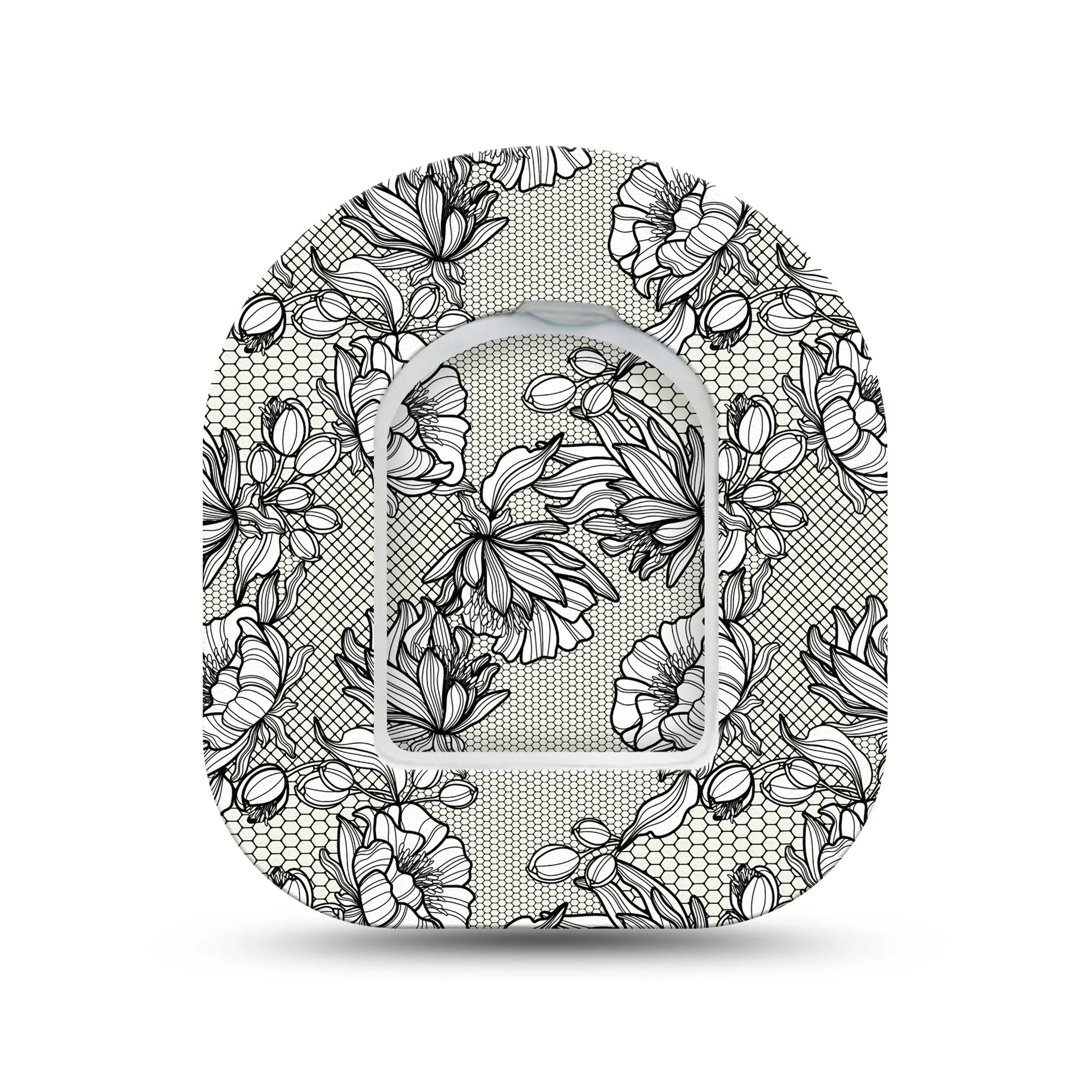 Black Lace Pod Center Sticker