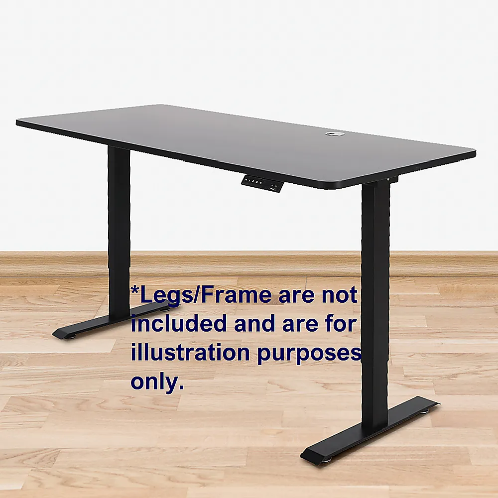 Black MDF Office Desk Table Top 160x75cm with Cable Hole