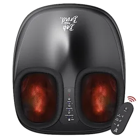 BOB AND BRAD Lite Foot Massager with Heat and Remote-FSA&HSA Eligible, Shiatsu Deep Kneading, Electric Feet Massager Machine Delivers Relief for Tired Muscles and Plantar Fasciitis，for Men Size 12