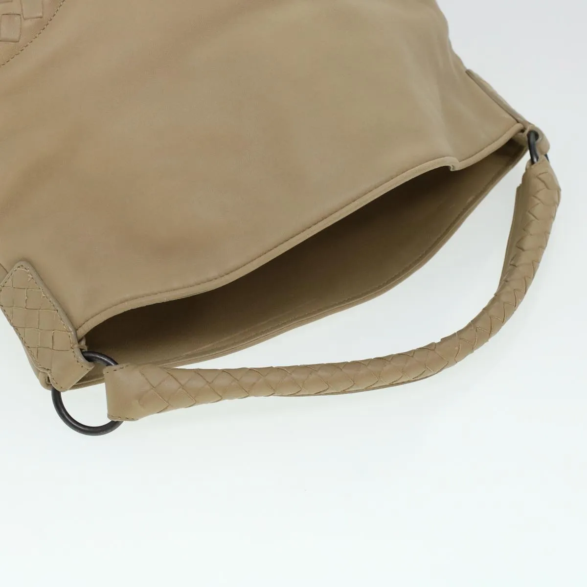 Bottega Veneta Intrecciato Beige Leather Shoulder Bag (Pre-Owned)
