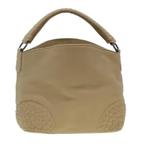 Bottega Veneta Intrecciato Beige Leather Shoulder Bag (Pre-Owned)