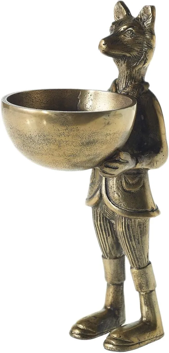 BRASS FOX DISH STAND