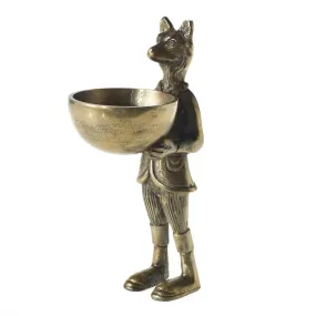 BRASS FOX DISH STAND