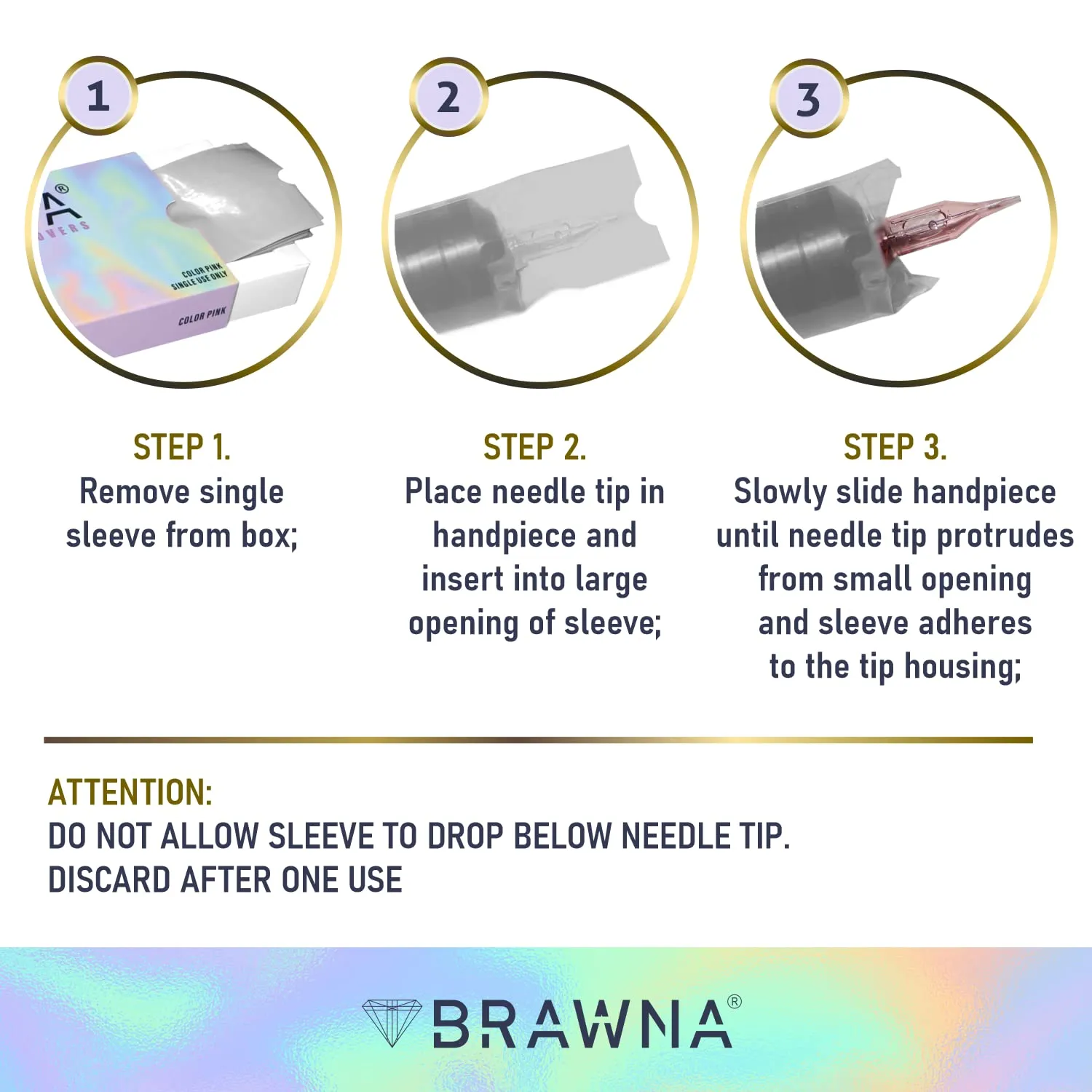 BRAWNA 200 Pack Wireless PMU Pen Machine Covers - PMU Supplies - Color - Clear…