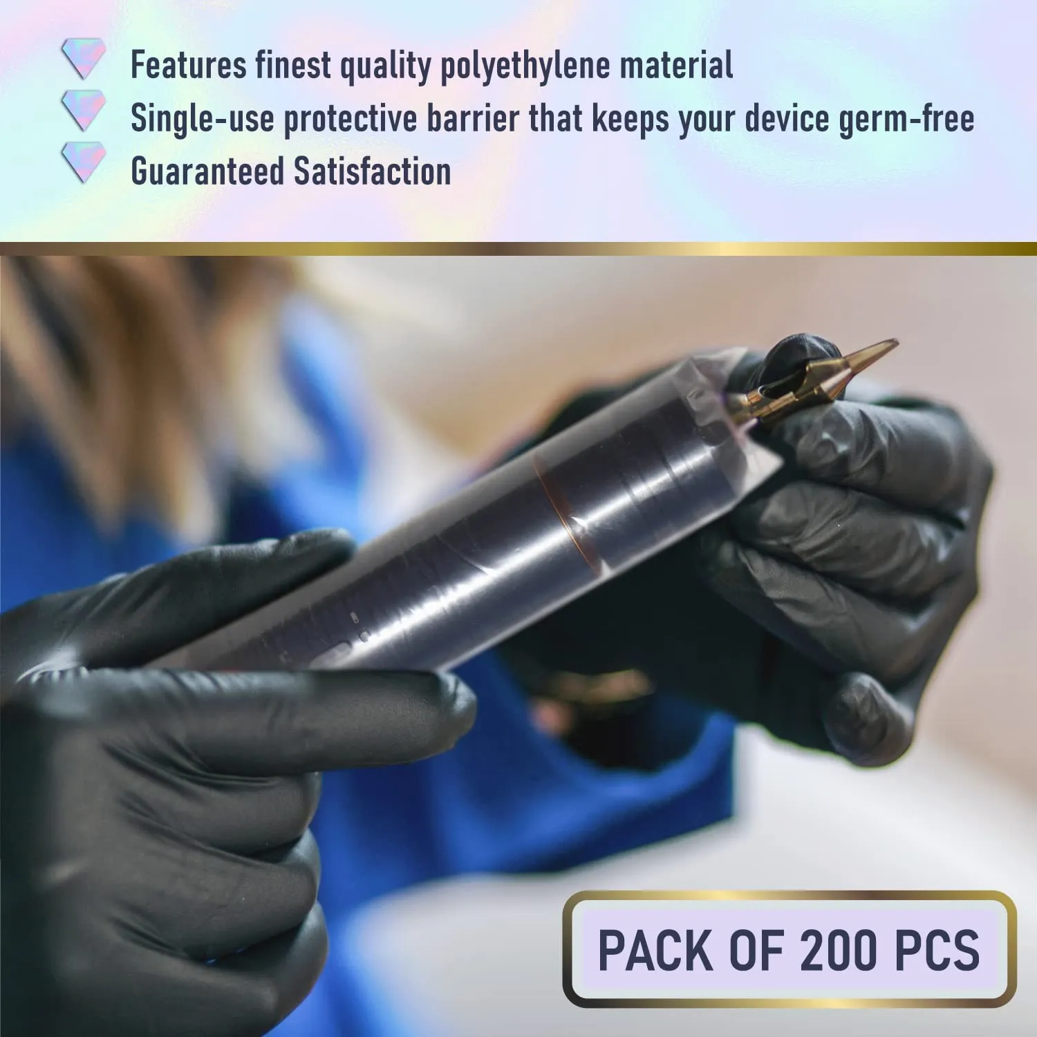 BRAWNA 200 Pack Wireless PMU Pen Machine Covers - PMU Supplies - Color - Clear…