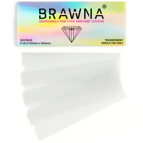 BRAWNA 200 Pack Wireless PMU Pen Machine Covers - PMU Supplies - Color - Clear…