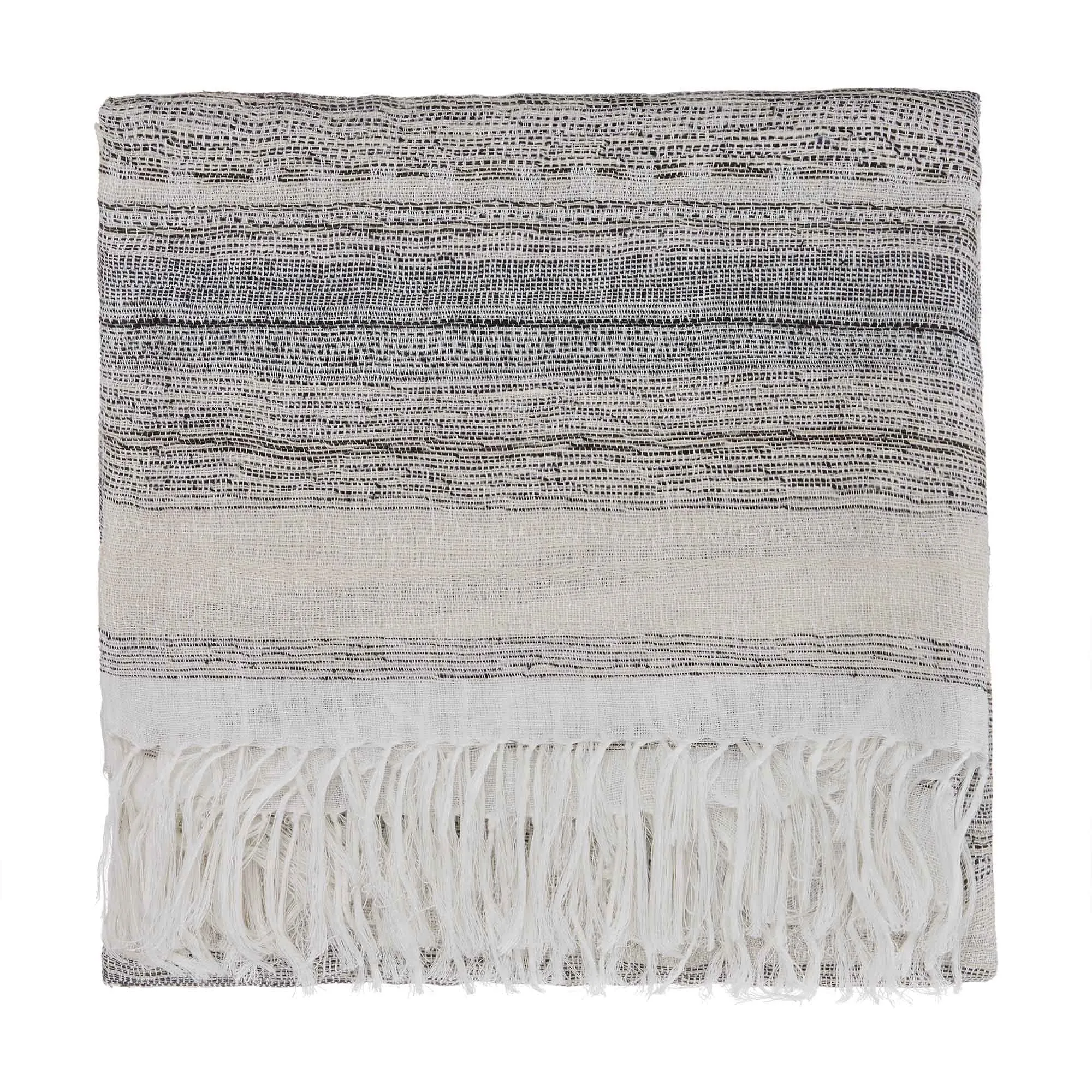 Bundi Linen Blanket [Black/Cream]