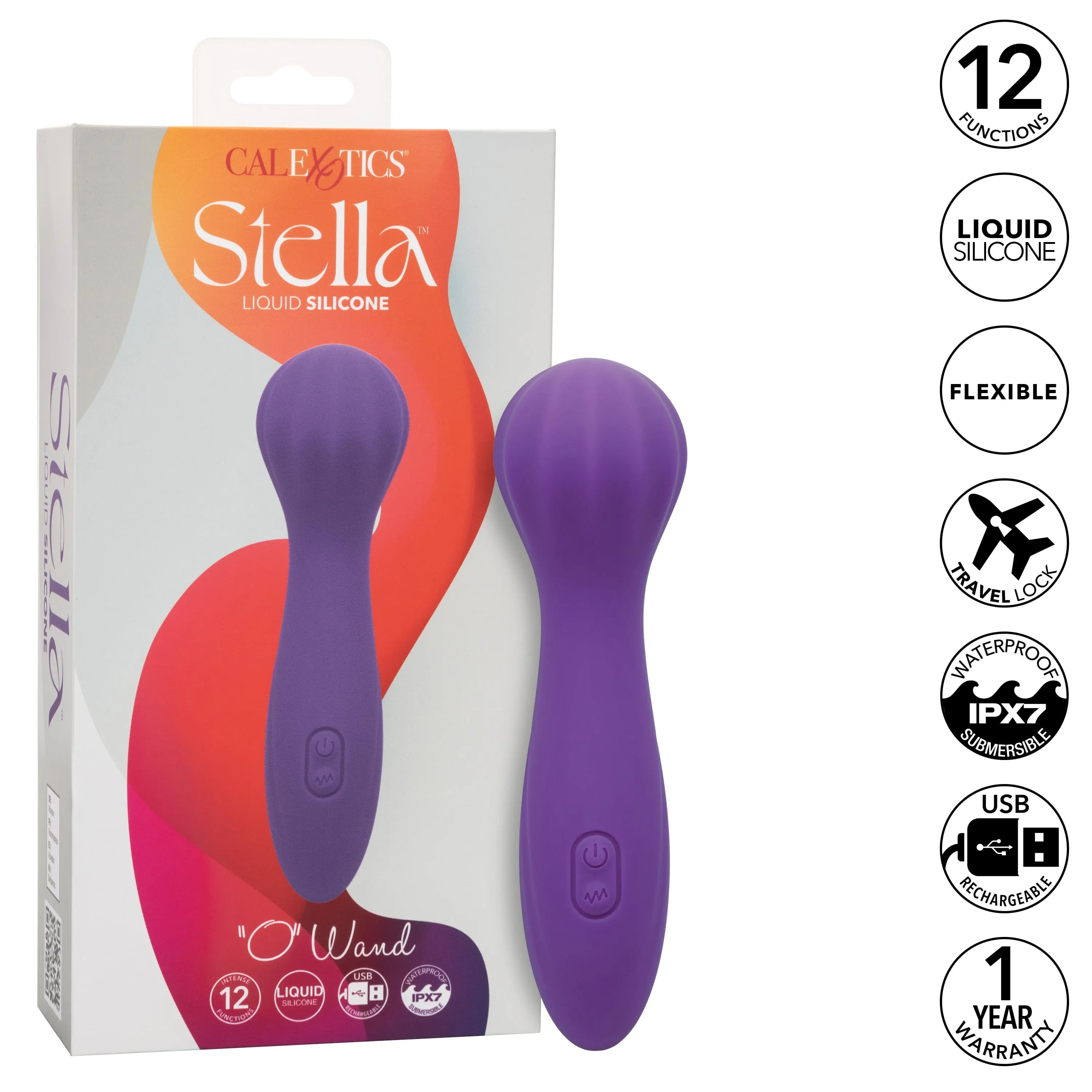 California Exotics - Stella Liquid Silicone O Wand Massager (Purple)