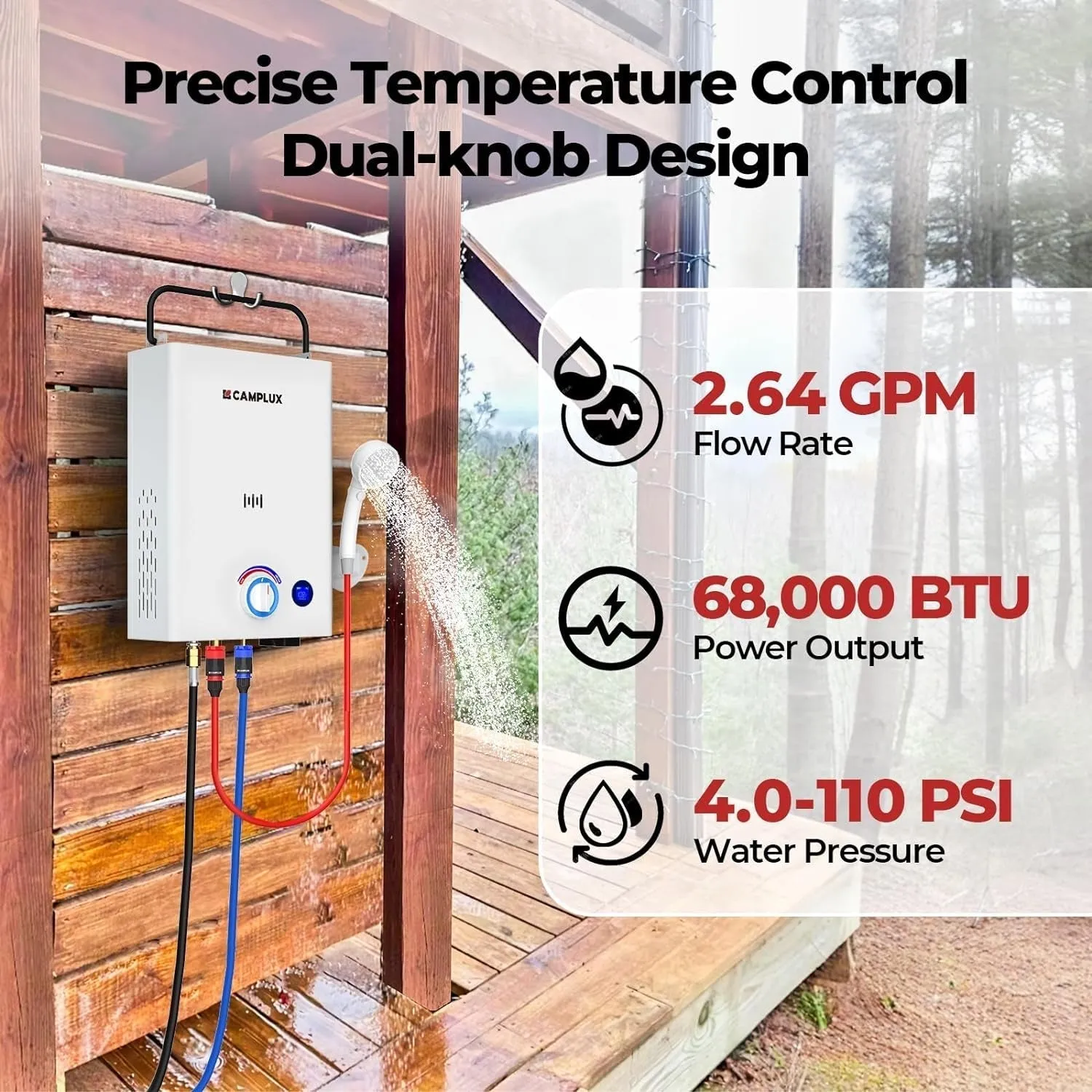 CAMPLUX F10 Portable Tankless Water Heater: Instant Hot Water On-The-Go