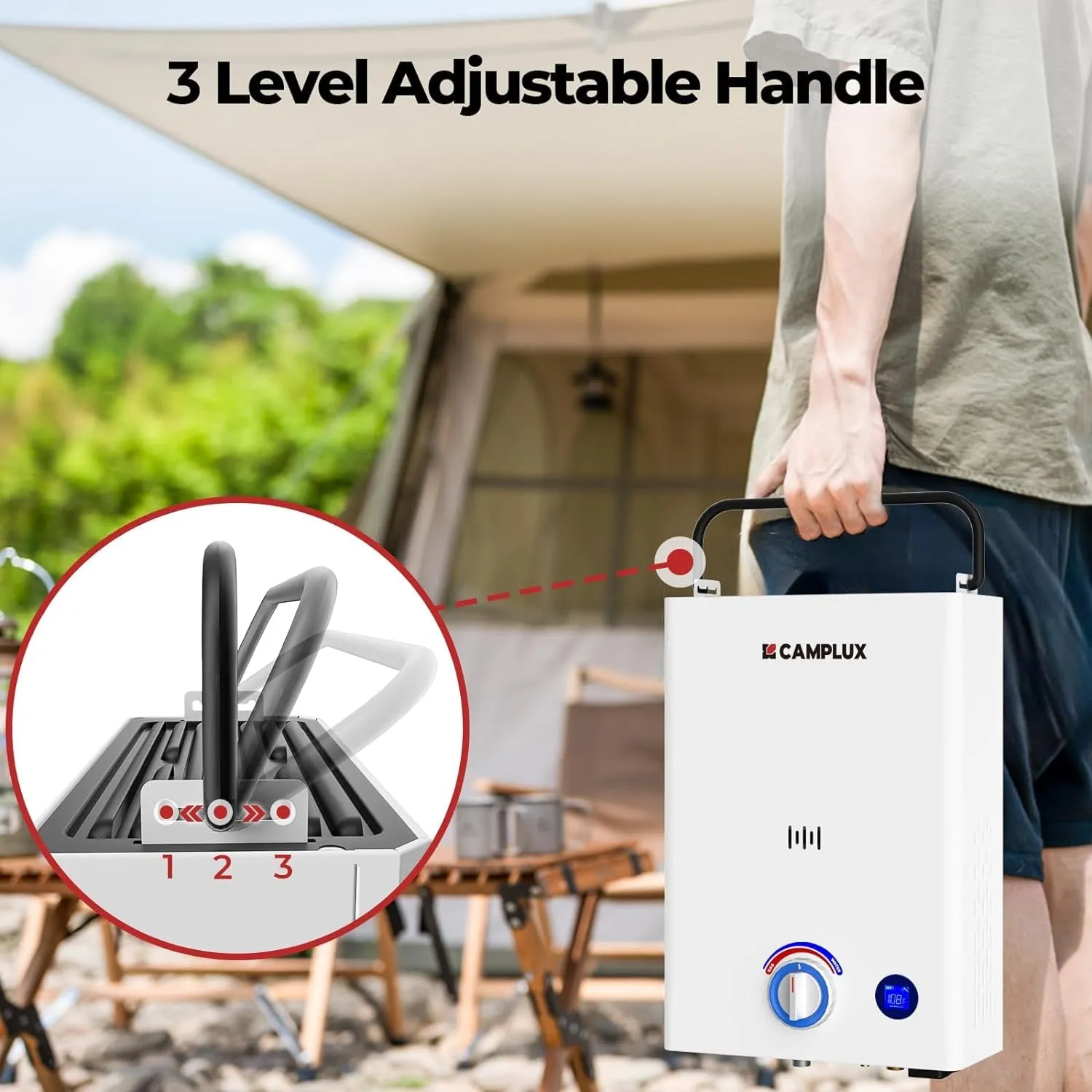 CAMPLUX F10 Portable Tankless Water Heater: Instant Hot Water On-The-Go
