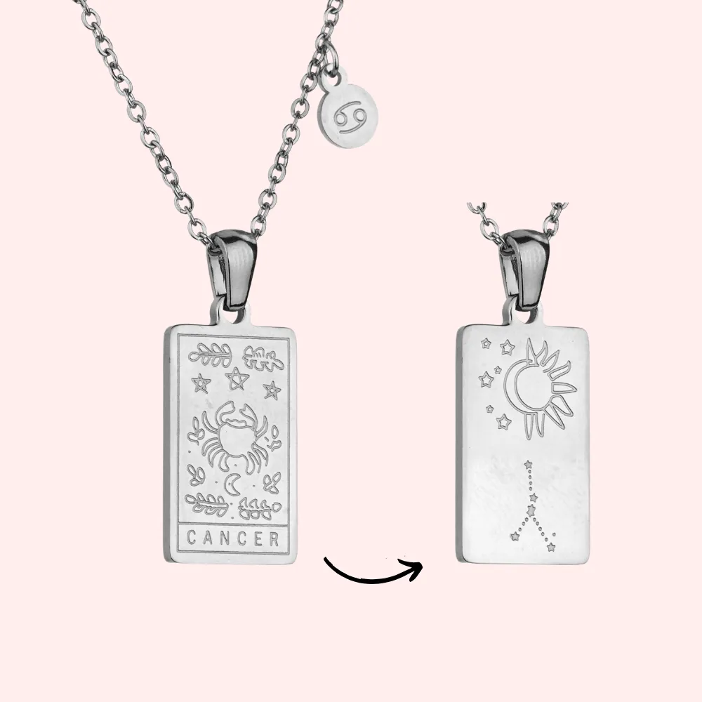 Cancer Zodiac Tarot Card Necklace