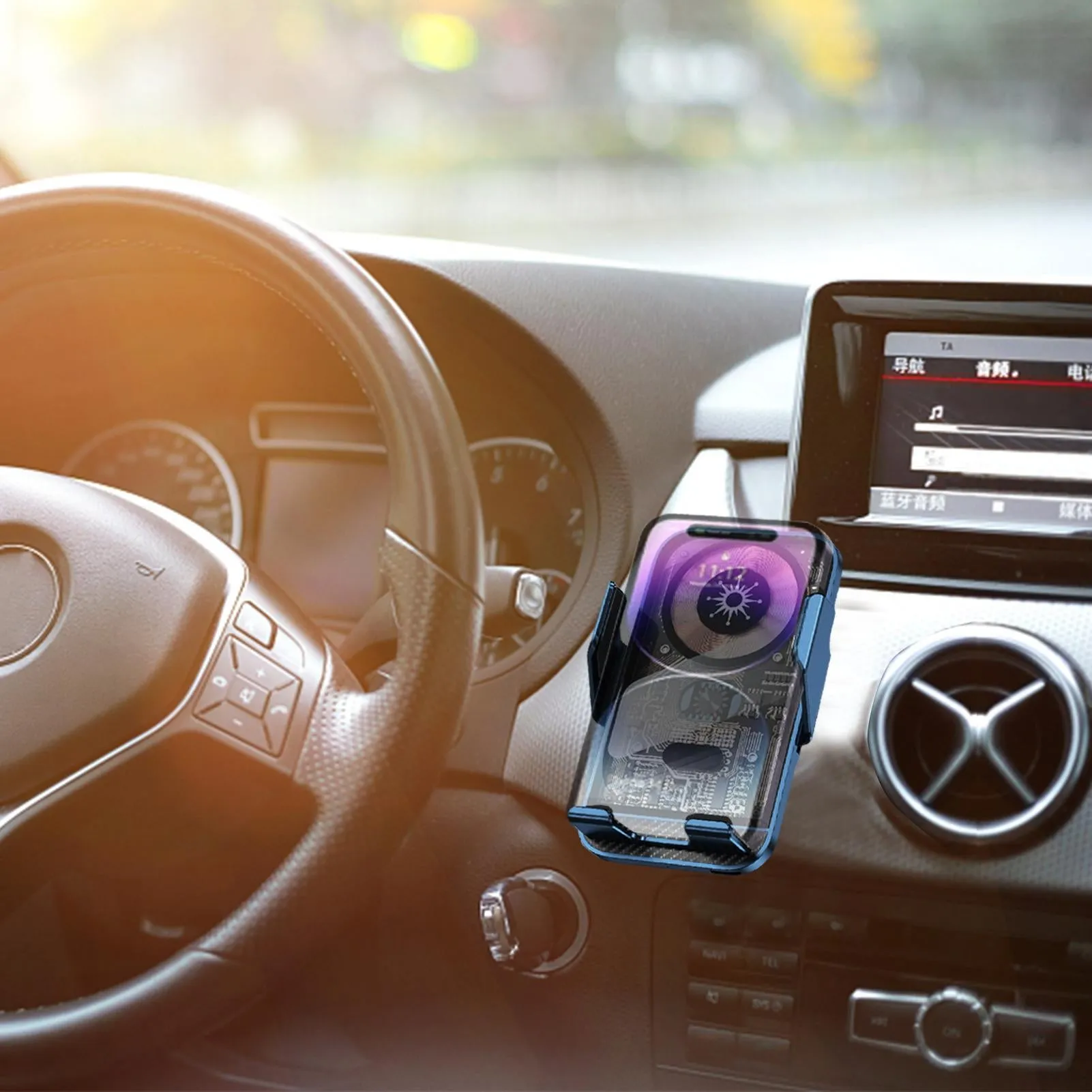 Car Phone Holder Wireless Charger Infrared Sensor Wireless